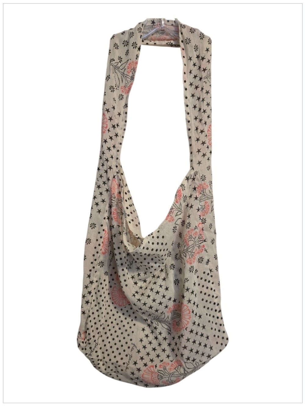 EC Free People Cotton Gauze Tote Bag Floral Boho